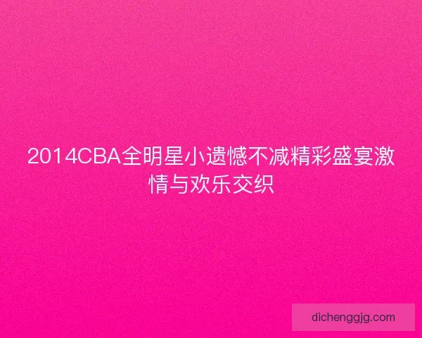 2014CBA全明星小遗憾不减精彩盛宴激情与欢乐交织