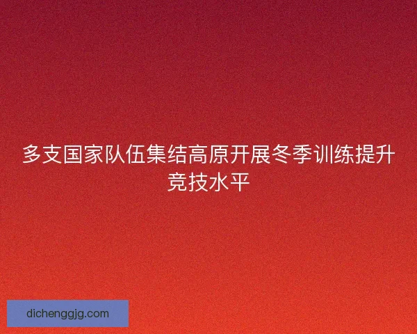 多支国家队伍集结高原开展冬季训练提升竞技水平